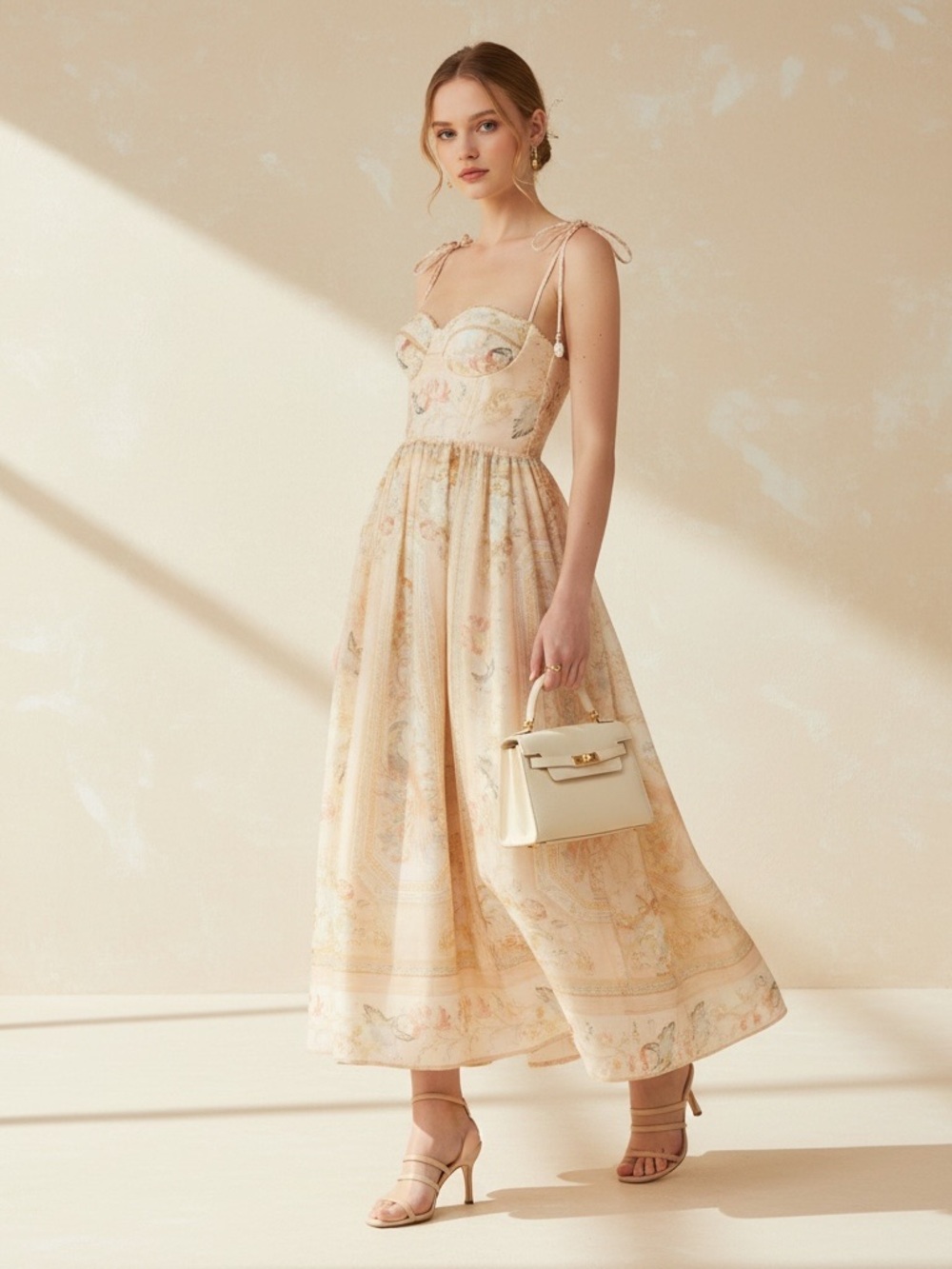Sold Zimmermann Lucky Corset Midi Dress Size0 - Picture 5 of 6